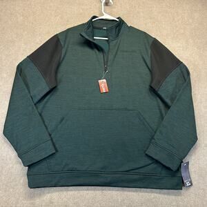 Huntworth 1/4 Zip Pullover Men's XL Dark Green Workwear Fleece NEW